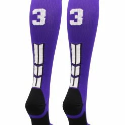 New โ๏ธ MadSportsStuff Purple Player ID Custom Number Over The Calf ๐งฆ Socks For ๐ฅ Softball โพ Baseball Football Boys And ๐ง Girls ๐ 202 MadSportsStuff Purple Player ID Custom Number Over The Calf Socks For Softball Baseball Football Boys And Girls