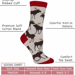 WHD Moose Socks For Women Gift For Animal Lovers Crazy Socks - Crew