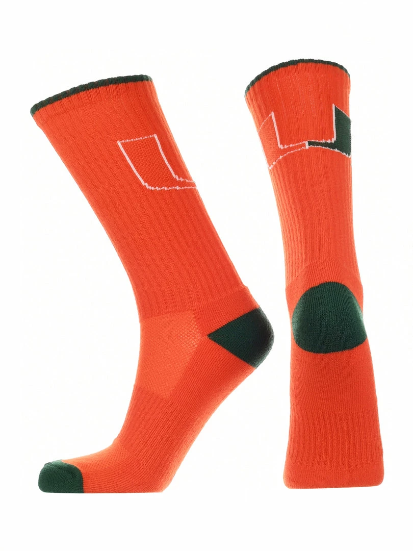 Outlet โ TCK Miami Hurricanes ๐งฆ Socks Campus Legend Crew Length All Schools ๐ 2 TCK Miami Hurricanes Socks Campus Legend Crew Length All Schools