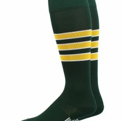 MadSportsStuff Dugout 3 Stripe Baseball Socks Over The Calf Length (Multiple Colors)
