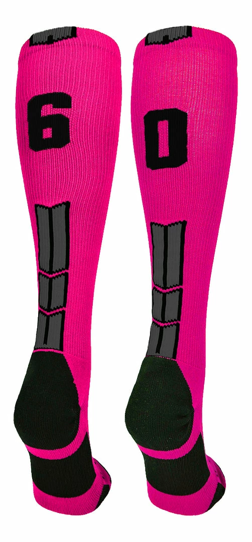 Discount ๐ฅ MadSportsStuff Neon Pink And Black Player ID Custom Number Over The Calf ๐งฆ Socks For ๐ฅ Softball โพ Baseball Football Boys And ๐ง Girls โพ Baseball ๐งฆ Socks ๐ 20 MadSportsStuff Neon Pink And Black Player ID Custom Number Over The Calf Socks For Softball Baseball Football Boys And Girls Baseball Socks