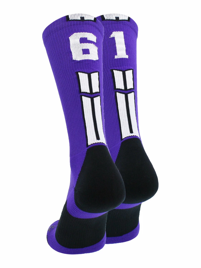 Brand new ๐ฅฐ MadSportsStuff Purple Player ID Custom Number Crew ๐งฆ Socks For ๐ Basketball Lacrosse Volleyball Boys And ๐ง Girls ๐ 18 MadSportsStuff Purple Player ID Custom Number Crew Socks For Basketball Lacrosse Volleyball Boys And Girls