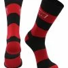 TCK Wisconsin Badgers Socks Game Day Striped Crew Socks