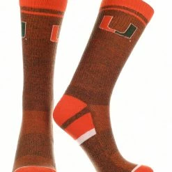 TCK Miami Hurricanes Socks Victory Parade Crew Length