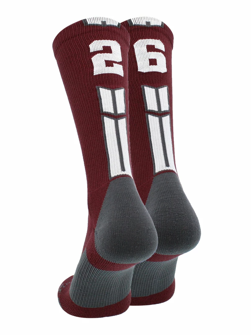 Cheap ๐ MadSportsStuff Maroon Player ID Custom Number Crew ๐งฆ Socks For ๐ Basketball Lacrosse Volleyball Boys And ๐ง Girls Volleyball ๐งฆ Socks ๐ฅ 103 MadSportsStuff Maroon Player ID Custom Number Crew Socks For Basketball Lacrosse Volleyball Boys And Girls Volleyball Socks