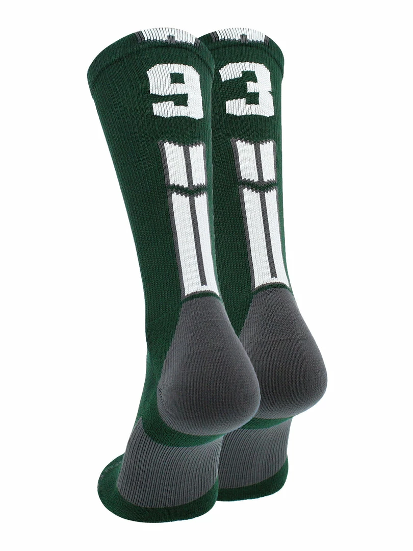 Buy โ๏ธ MadSportsStuff Dark Green Player ID Custom Number Crew ๐งฆ Socks For ๐ Basketball Lacrosse Volleyball Boys And ๐ง Girls ๐ 36 MadSportsStuff Dark Green Player ID Custom Number Crew Socks For Basketball Lacrosse Volleyball Boys And Girls