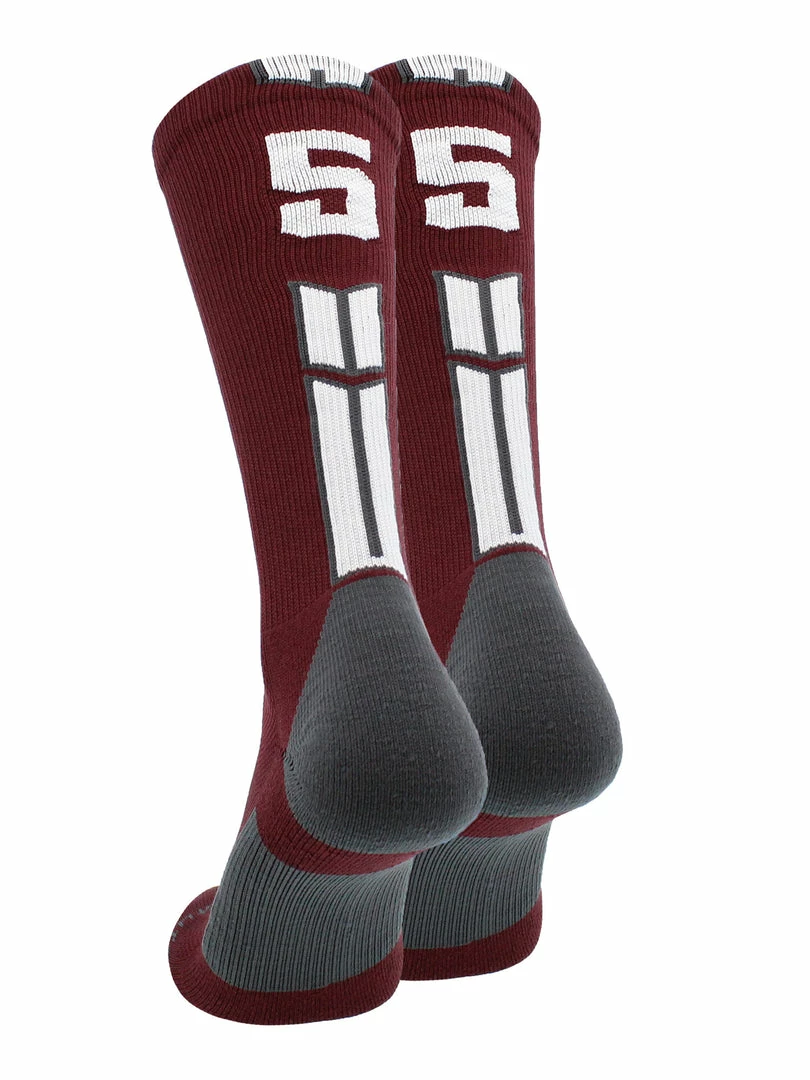 Best deal ๐คฉ MadSportsStuff Maroon Player ID Custom Number Crew ๐งฆ Socks For ๐ Basketball Lacrosse Volleyball Boys And ๐ง Girls ๐งจ 24 MadSportsStuff Maroon Player ID Custom Number Crew Socks For Basketball Lacrosse Volleyball Boys And Girls