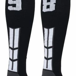 MadSportsStuff Black Player ID Custom Number Over The Calf Socks For Softball Baseball Football Boys And Girls