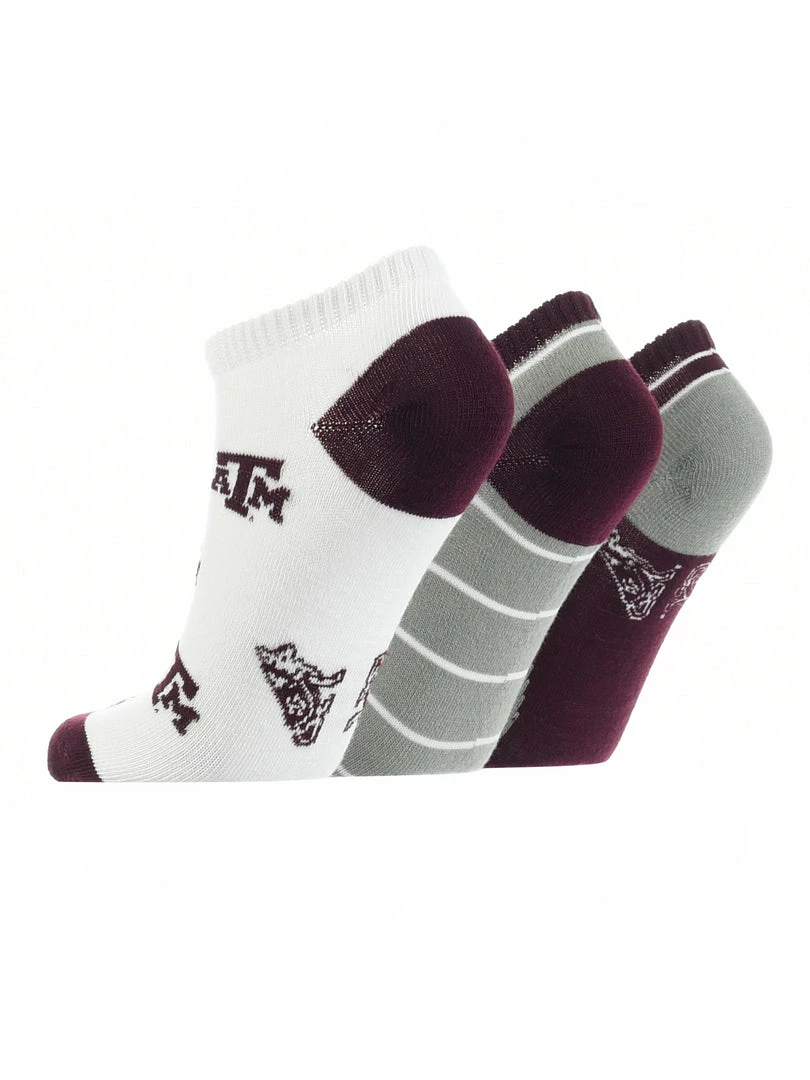 New ๐คฉ TCK Texas A&M Aggies No Show ๐งฆ Socks Full Field 3 Pack ๐ 2 TCK Texas A&M Aggies No Show Socks Full Field 3 Pack