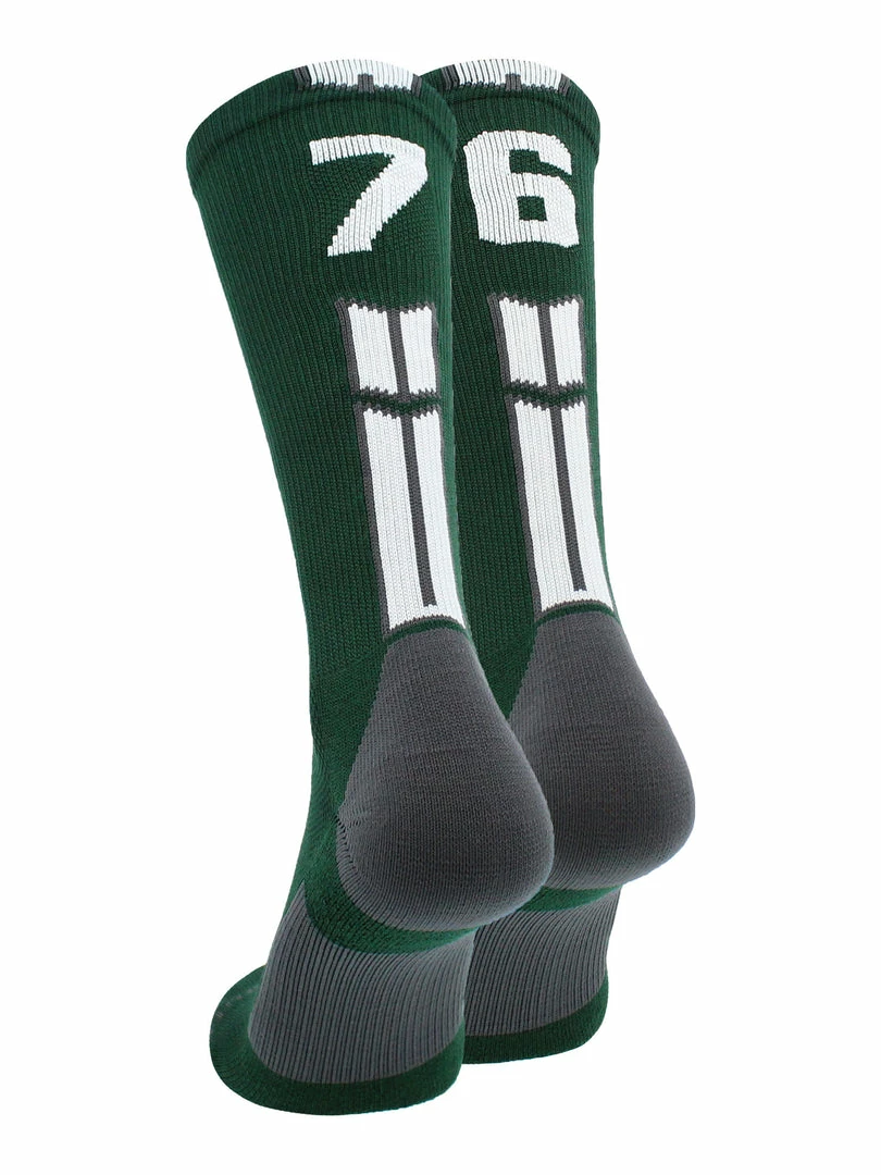 Buy โ๏ธ MadSportsStuff Dark Green Player ID Custom Number Crew ๐งฆ Socks For ๐ Basketball Lacrosse Volleyball Boys And ๐ง Girls ๐ 31 MadSportsStuff Dark Green Player ID Custom Number Crew Socks For Basketball Lacrosse Volleyball Boys And Girls