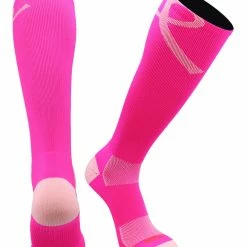TCK Pink Ribbon Awareness Over The Calf Socks