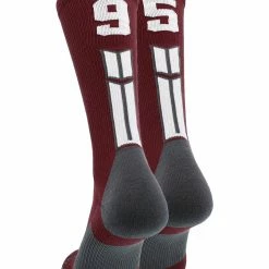 MadSportsStuff Maroon Player ID Custom Number Crew Socks For Basketball Lacrosse Volleyball Boys And Girls Volleyball Socks