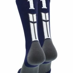 MadSportsStuff Navy Player ID Custom Number Crew Socks For Basketball Lacrosse Volleyball Boys And Girls