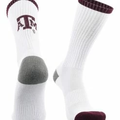 TCK Texas A&M Aggies Socks Basic Crew White Socks