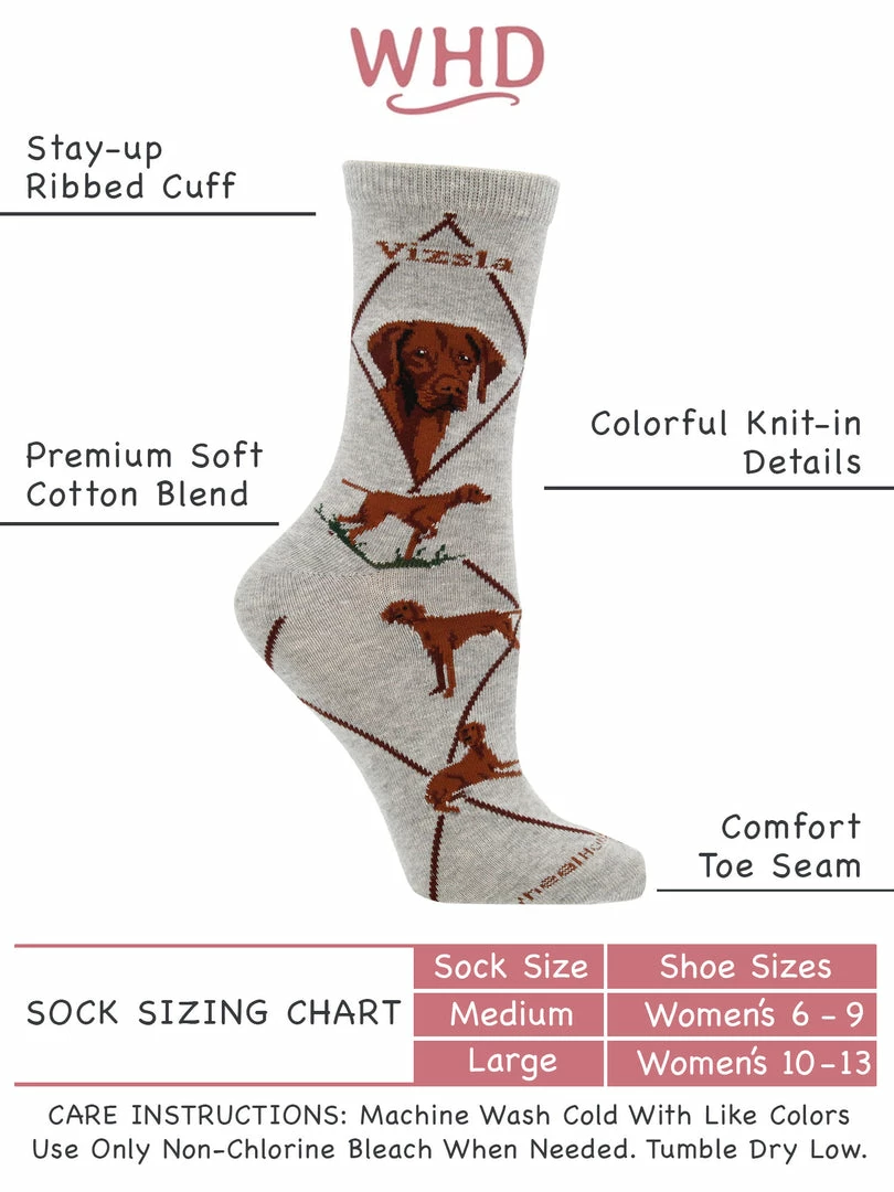 Wholesale ๐ WHD Vizsla ๐งฆ Socks For ๐ฉ Women Gift For ๐ Dog Lovers ๐ 3 WHD Vizsla Socks For Women Gift For Dog Lovers