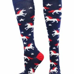 MadSportsStuff Softball Socks USA Unicorn Socks Over The Calf