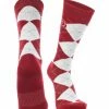 TCK OU Oklahoma Sooners Argyle Dress Socks NCAA Fanwear Crew Length All Schools