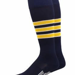 MadSportsStuff Dugout 3 Stripe Baseball Socks Over The Calf Length (Multiple Colors)