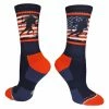 MadSportsStuff USA Lacrosse Socks With American Flag And Player Crew Length