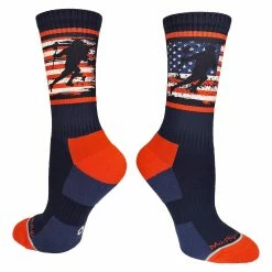 MadSportsStuff USA Lacrosse Socks With American Flag And Player Crew Length