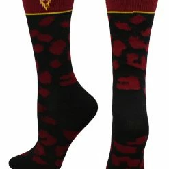 Budget ✨ TCK All Schools ASU Sun Devils 🧦 Socks 👩 Womens Savage Crew 🧦 Socks 🤩 9 TCK All Schools ASU Sun Devils Socks Womens Savage Crew Socks