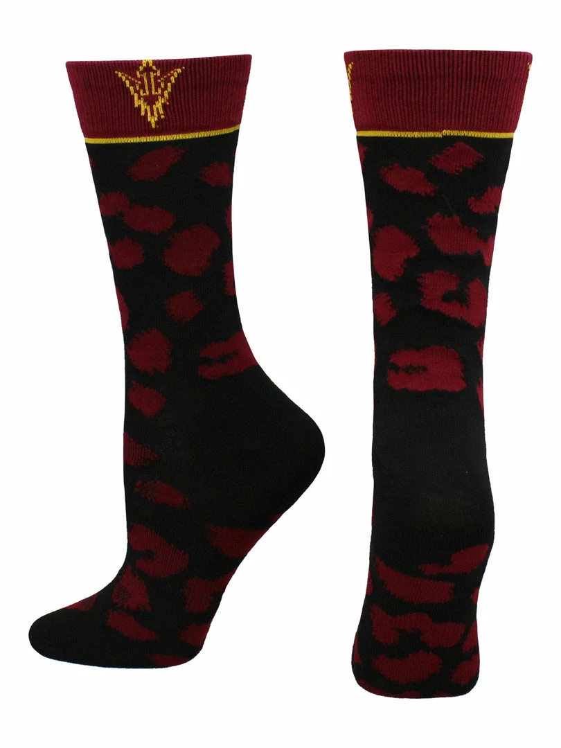 Budget ✨ TCK All Schools ASU Sun Devils 🧦 Socks 👩 Womens Savage Crew 🧦 Socks 🤩 5 TCK All Schools ASU Sun Devils Socks Womens Savage Crew Socks