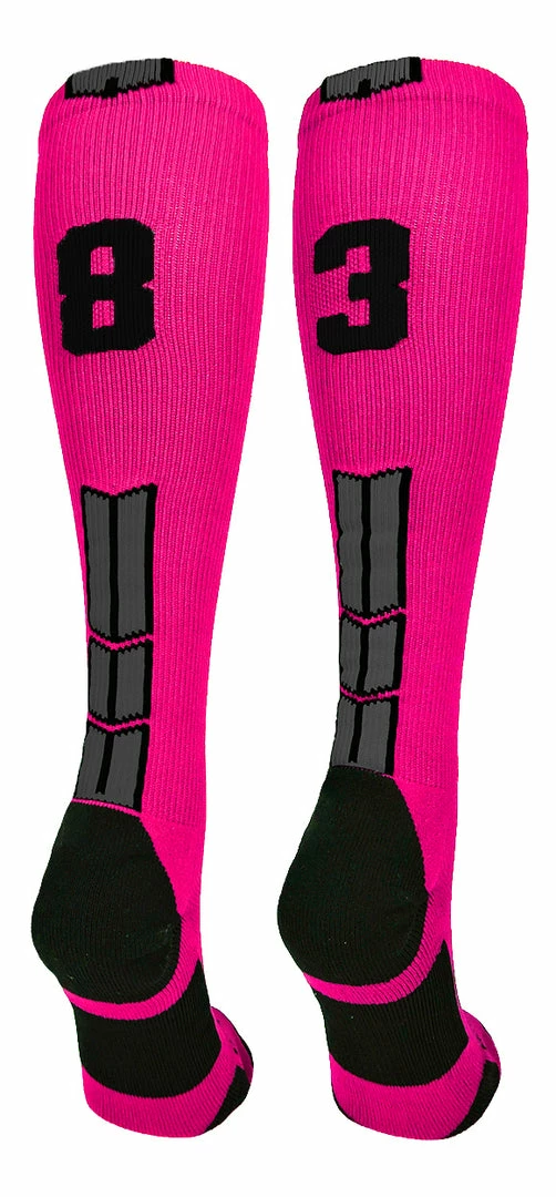 Discount ๐ฅ MadSportsStuff Neon Pink And Black Player ID Custom Number Over The Calf ๐งฆ Socks For ๐ฅ Softball โพ Baseball Football Boys And ๐ง Girls โพ Baseball ๐งฆ Socks ๐ 47 MadSportsStuff Neon Pink And Black Player ID Custom Number Over The Calf Socks For Softball Baseball Football Boys And Girls Baseball Socks