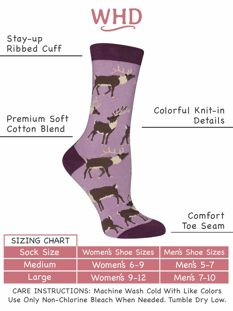 Flash Sale 🥰 WHD Elk 🧦 Socks For 👩 Women Gift For Animal Lovers ✨ 3 WHD Elk Socks For Women Gift For Animal Lovers
