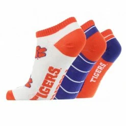 TCK All Schools Clemson Tigers No Show Socks Full Field 3 Pack
