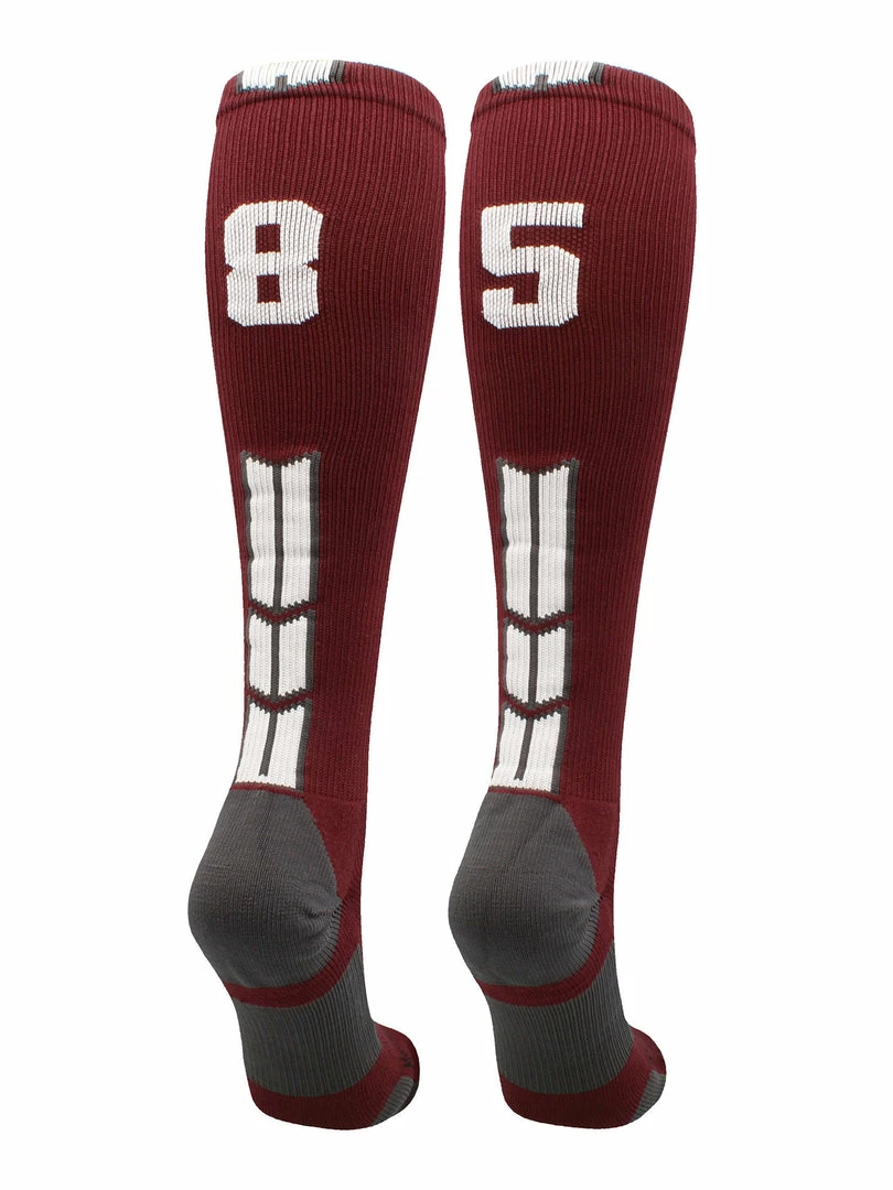 Best Sale ๐ MadSportsStuff ๐ฅ Softball ๐งฆ Socks Maroon Player ID Custom Number Over The Calf ๐งฆ Socks For ๐ฅ Softball โพ Baseball Football Boys And ๐ง Girls ๐คฉ 44 MadSportsStuff Softball Socks Maroon Player ID Custom Number Over The Calf Socks For Softball Baseball Football Boys And Girls
