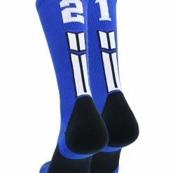 MadSportsStuff Royal Player ID Custom Number Crew Socks For Basketball Lacrosse Volleyball Boys And Girls