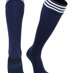 TCK Euro Style 3 Stripe Soccer Socks With Fold Down Top