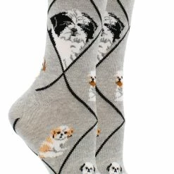 WHD Shih Tzu Socks For Women Gift For Dog Lovers Crazy Socks - Crew