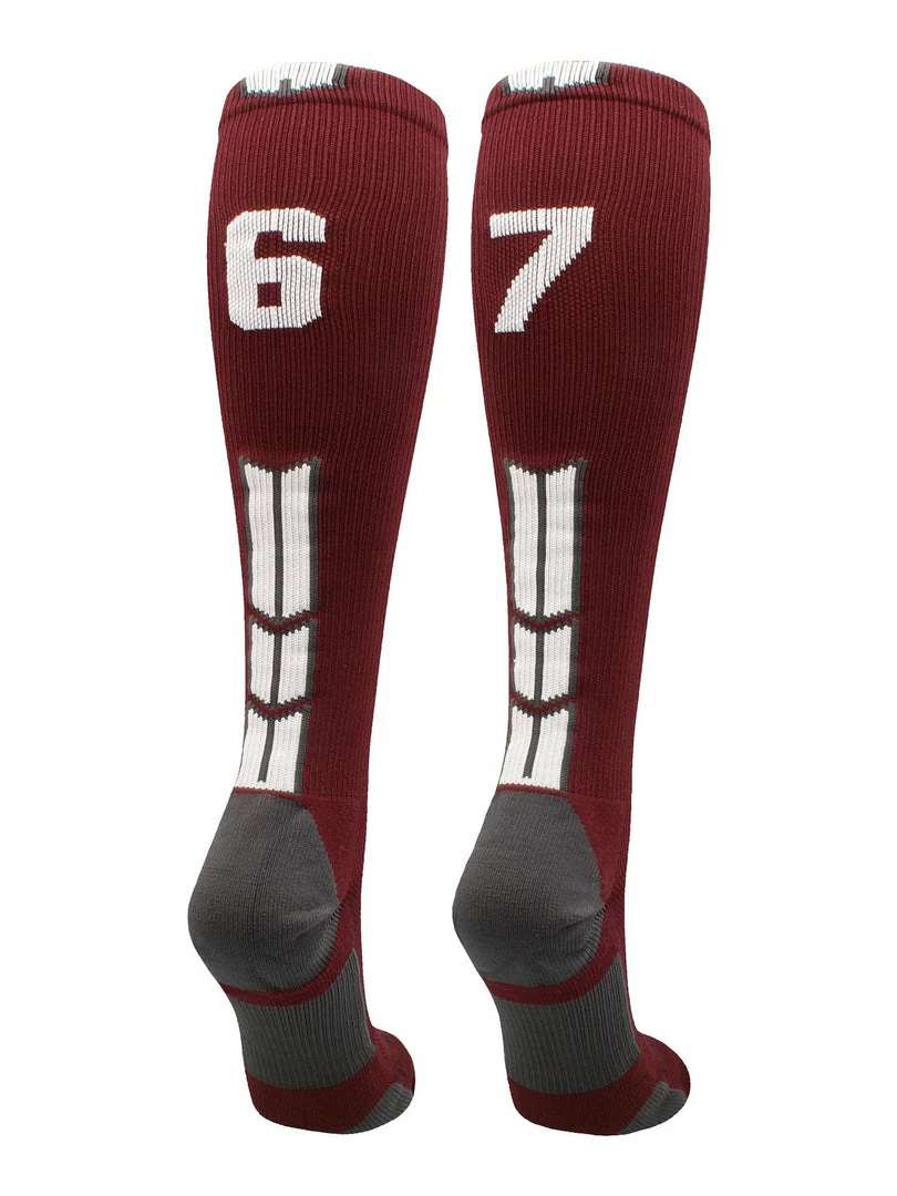 Best Sale ๐ MadSportsStuff Maroon Player ID Custom Number Over The Calf ๐งฆ Socks For ๐ฅ Softball โพ Baseball Football Boys And ๐ง Girls ๐ฅ Softball ๐งฆ Socks ๐ 12 MadSportsStuff Maroon Player ID Custom Number Over The Calf Socks For Softball Baseball Football Boys And Girls Softball Socks