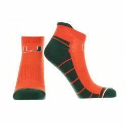 TCK Miami Hurricanes Low Cut Ankle Socks With Tab