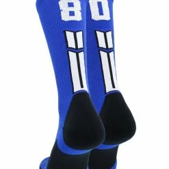 MadSportsStuff Royal Player ID Custom Number Crew Socks For Basketball Lacrosse Volleyball Boys And Girls