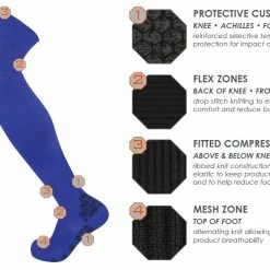 TCK High Over The Knee Athletic Sports Performance Socks With Flex, Compression & Extra Cushion Zones Football Socks