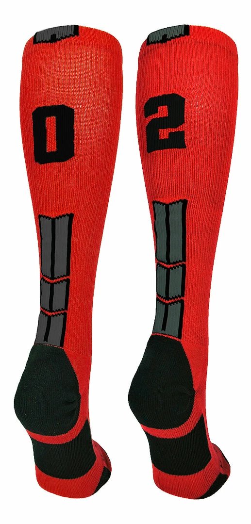 Budget ๐ฏ MadSportsStuff Red And Black Player ID Custom Number Over The Calf ๐งฆ Socks For ๐ฅ Softball โพ Baseball Football Boys And ๐ง Girls โพ Baseball ๐งฆ Socks ๐ 77 MadSportsStuff Red And Black Player ID Custom Number Over The Calf Socks For Softball Baseball Football Boys And Girls Baseball Socks