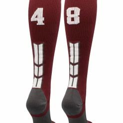 Best Sale ๐ MadSportsStuff ๐ฅ Softball ๐งฆ Socks Maroon Player ID Custom Number Over The Calf ๐งฆ Socks For ๐ฅ Softball โพ Baseball Football Boys And ๐ง Girls ๐คฉ 160 MadSportsStuff Softball Socks Maroon Player ID Custom Number Over The Calf Socks For Softball Baseball Football Boys And Girls