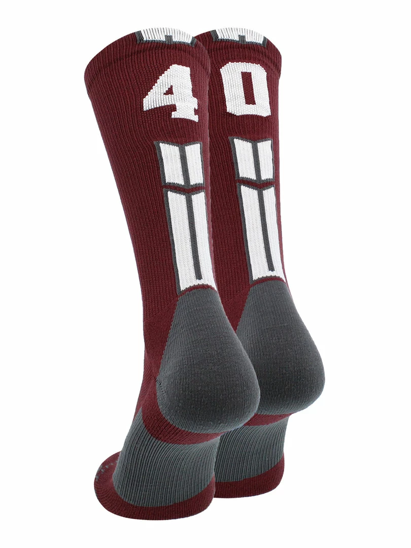Best deal ๐คฉ MadSportsStuff Maroon Player ID Custom Number Crew ๐งฆ Socks For ๐ Basketball Lacrosse Volleyball Boys And ๐ง Girls ๐งจ 89 MadSportsStuff Maroon Player ID Custom Number Crew Socks For Basketball Lacrosse Volleyball Boys And Girls