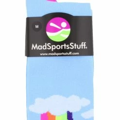 MadSportsStuff Neon Rainbow Clouds Over The Calf Athletic Socks