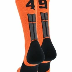 Brand new 😀 MadSportsStuff Orange And Black Player ID Custom Number Crew 🧦 Socks For 🏀 Basketball Lacrosse Volleyball Boys And 👧 Girls 🤩 159 MadSportsStuff Orange And Black Player ID Custom Number Crew Socks For Basketball Lacrosse Volleyball Boys And Girls