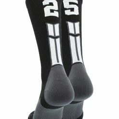 Buy โญ MadSportsStuff Black Player ID Custom Number Crew ๐งฆ Socks For ๐ Basketball Lacrosse Volleyball Boys And ๐ง Girls ๐ 185 MadSportsStuff Black Player ID Custom Number Crew Socks For Basketball Lacrosse Volleyball Boys And Girls
