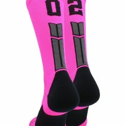Buy โจ MadSportsStuff Neon Pink And Black Player ID Custom Number Crew ๐งฆ Socks For ๐ Basketball Lacrosse Volleyball Boys And ๐ง Girls ๐ 180 MadSportsStuff Neon Pink And Black Player ID Custom Number Crew Socks For Basketball Lacrosse Volleyball Boys And Girls