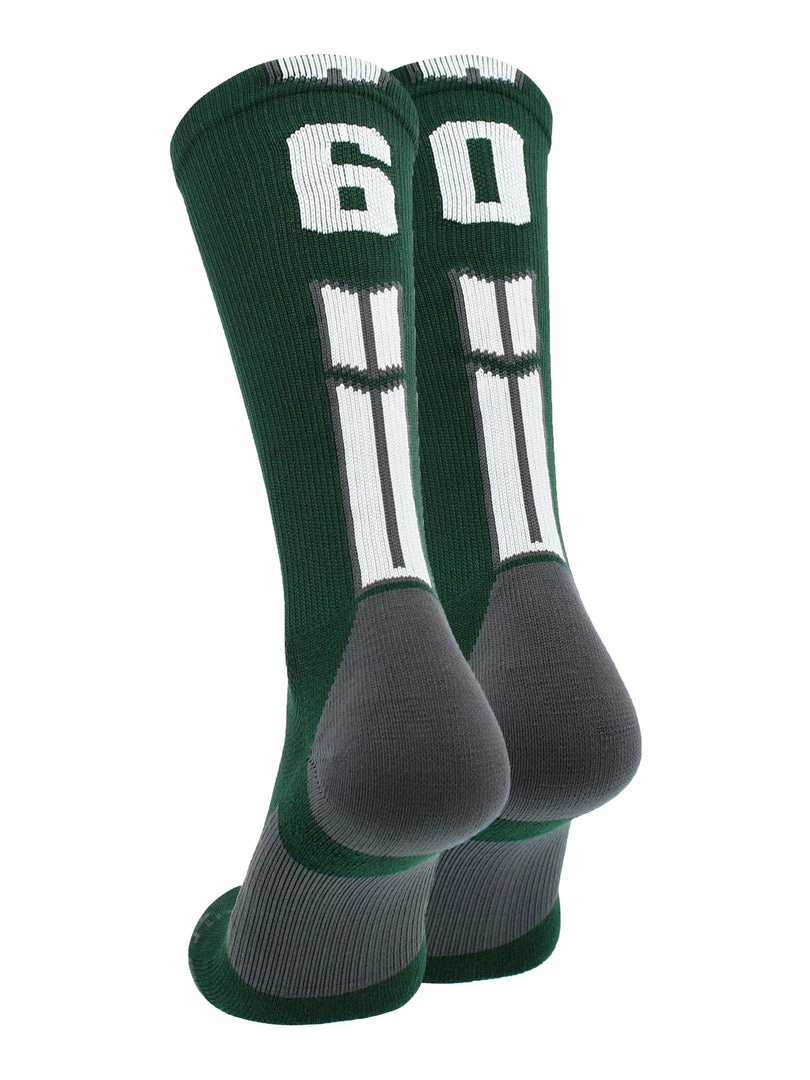 Buy โ๏ธ MadSportsStuff Dark Green Player ID Custom Number Crew ๐งฆ Socks For ๐ Basketball Lacrosse Volleyball Boys And ๐ง Girls ๐ 19 MadSportsStuff Dark Green Player ID Custom Number Crew Socks For Basketball Lacrosse Volleyball Boys And Girls