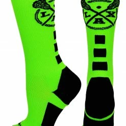 MadSportsStuff LAX Lacrosse Socks With Lacrosse Sticks Athletic Crew Socks (multiple Colors)