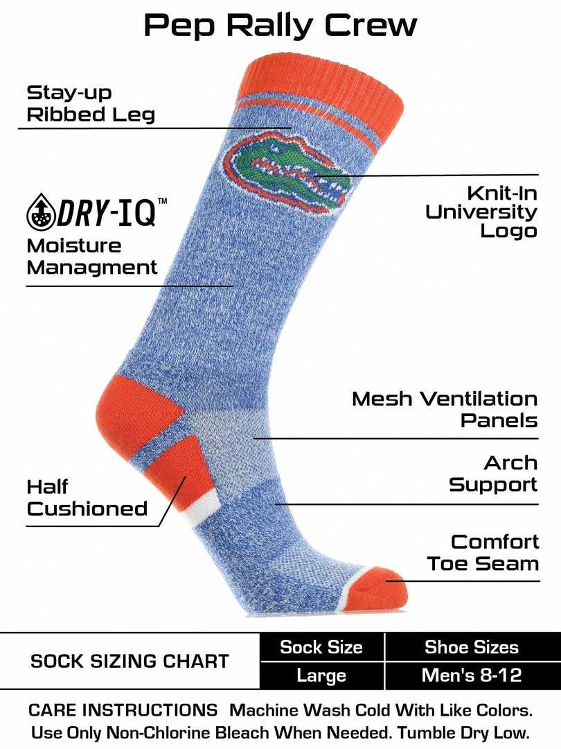 Cheap ๐ TCK Florida Gators ๐งฆ Socks Victory Parade Crew Length All Schools ๐คฉ 3 TCK Florida Gators Socks Victory Parade Crew Length All Schools