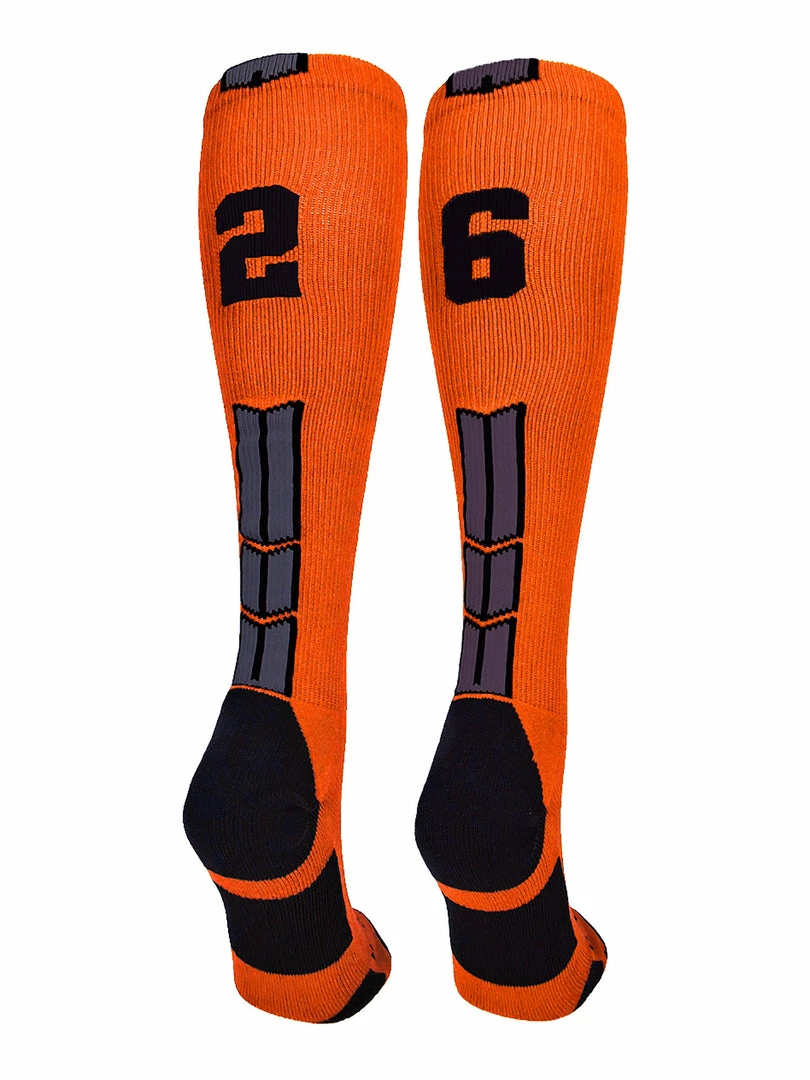 Best Sale ๐ MadSportsStuff ๐ฅ Softball ๐งฆ Socks Orange And Black Player ID Custom Number Over The Calf ๐งฆ Socks For ๐ฅ Softball โพ Baseball Football Boys And ๐ง Girls โญ 104 MadSportsStuff Softball Socks Orange And Black Player ID Custom Number Over The Calf Socks For Softball Baseball Football Boys And Girls