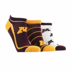 TCK All Schools Minnesota Golden Gophers No Show Socks Full Field 3 Pack