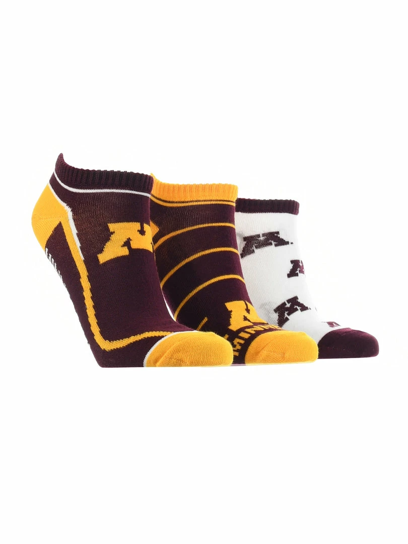 Discount 🥰 TCK All Schools Minnesota Golden Gophers No Show 🧦 Socks Full Field 3 Pack 🥰 1 TCK All Schools Minnesota Golden Gophers No Show Socks Full Field 3 Pack